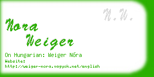 nora weiger business card